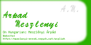 arpad meszlenyi business card
